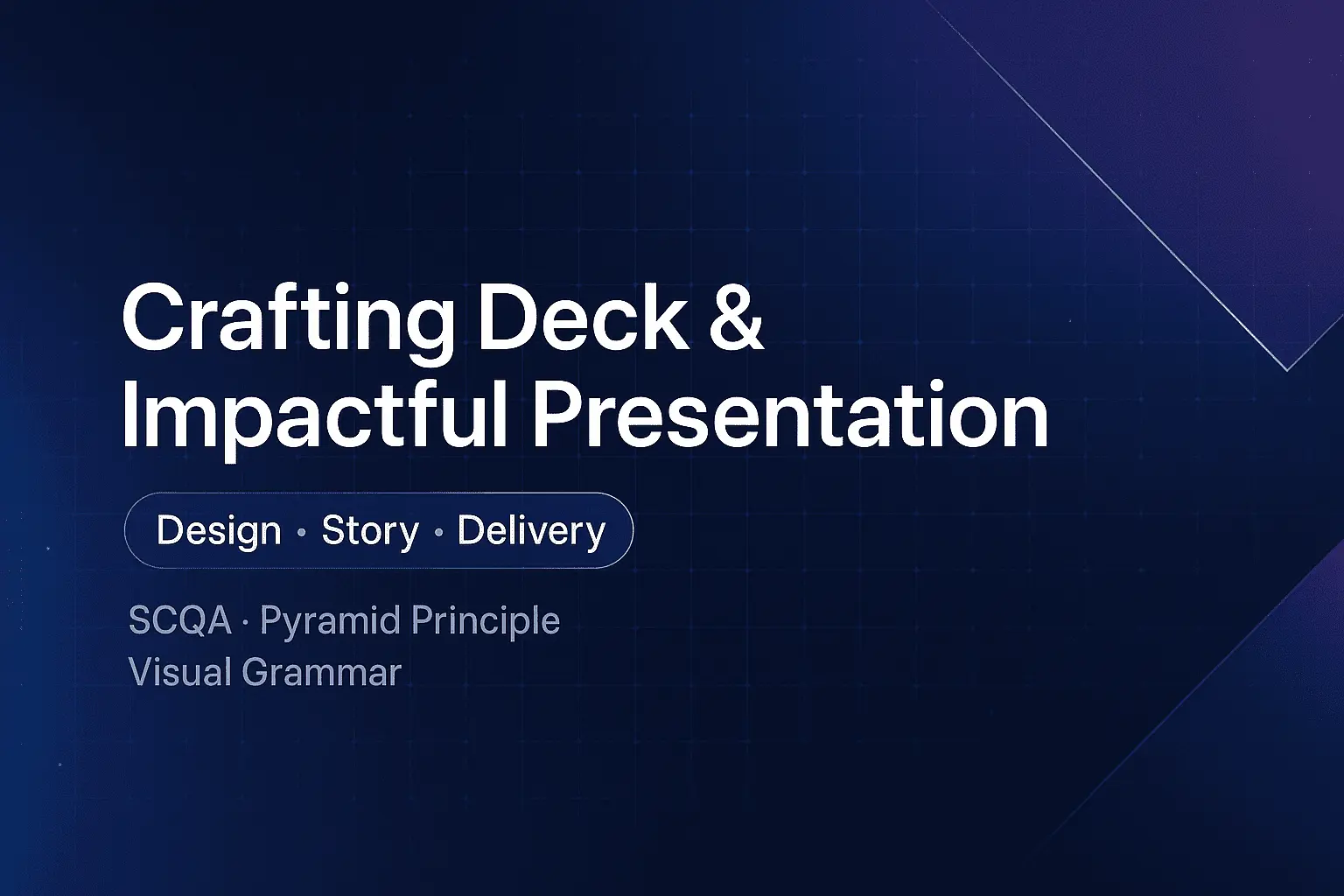 Slide deck storyboard pinned on a wall