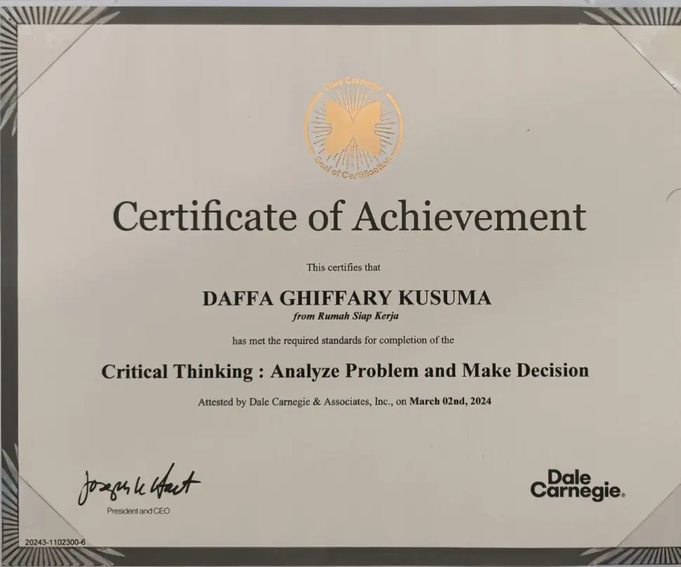 Critical Thinking Certificate